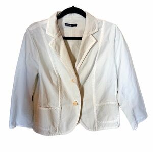 Vintage gap pinstripe cotton blazer white and blue L